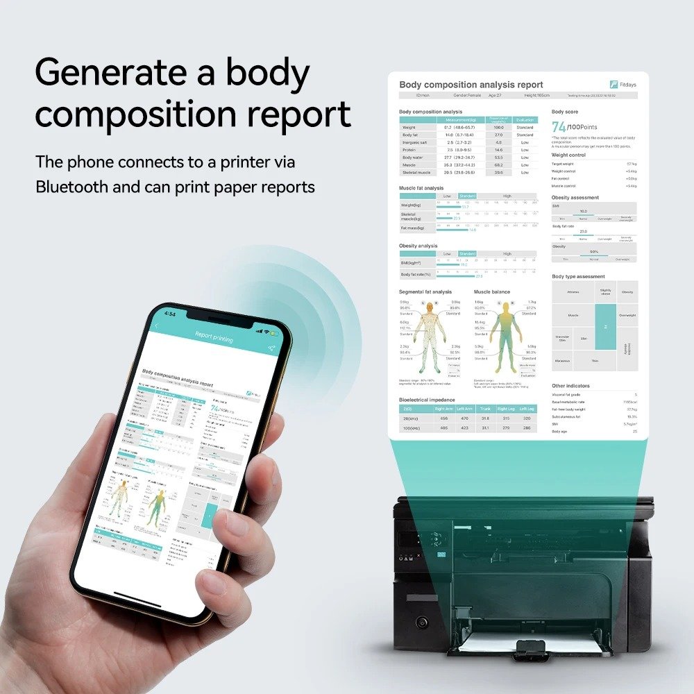 Scale for Body Weight and Fat Percentage, 8 Electrodes High Precision Digital Scale - Image 3